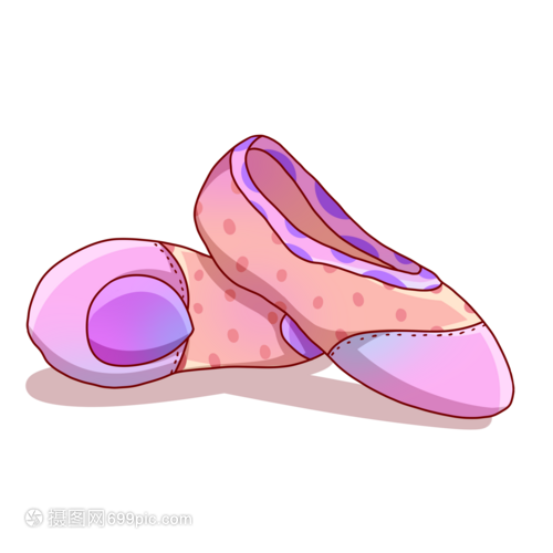 卡通粉紫色舞蹈鞋